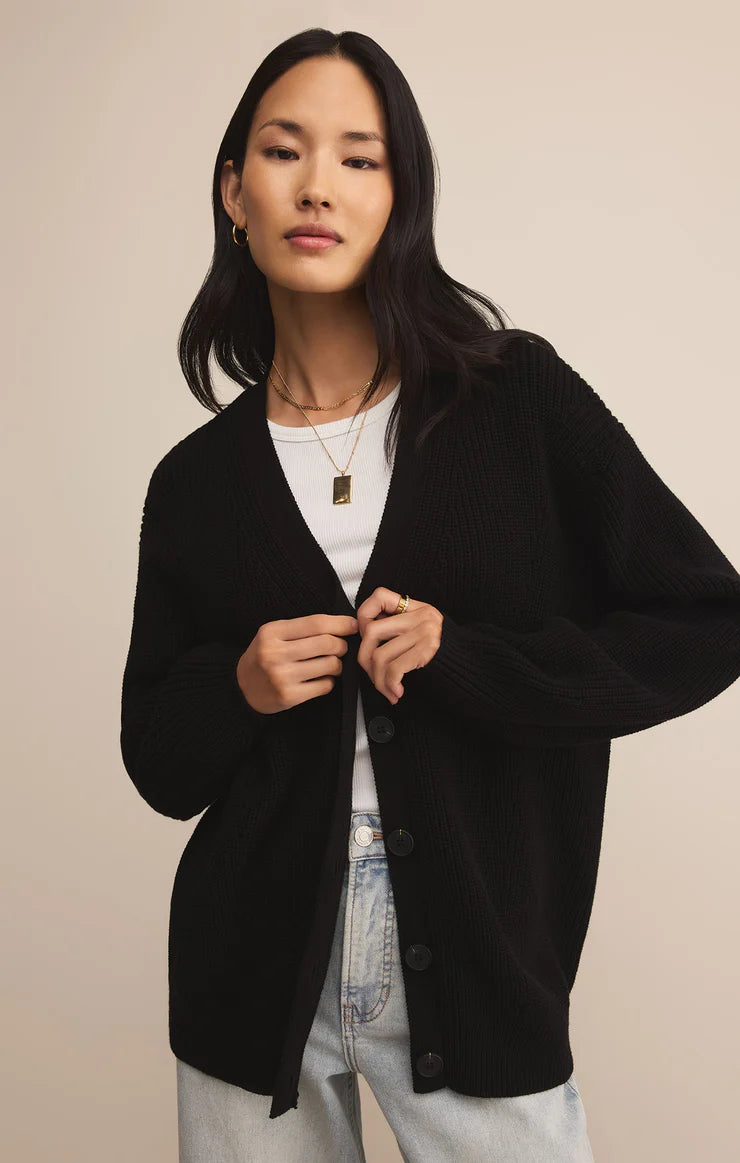 VOYAGER CARDIGAN - BLACK