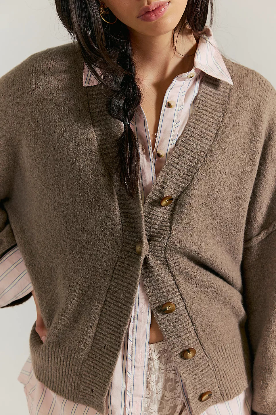COOL OF THE NIGHT CARDIGAN - MOCHA MELANGE
