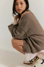 COOL OF THE NIGHT CARDIGAN - MOCHA MELANGE