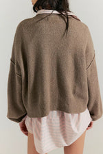 COOL OF THE NIGHT CARDIGAN - MOCHA MELANGE