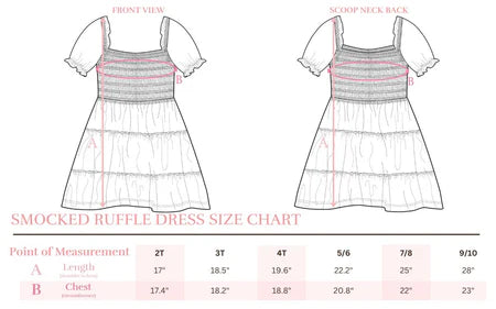 HONOR ROLL SMOCKED RUFFLE DRESS