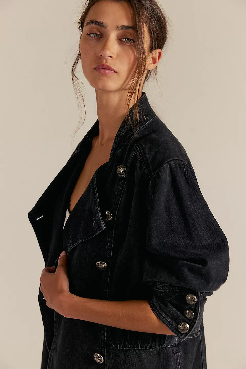 IMOGENE DENIM OFFICER JACKET-ODYSSEY BLACK