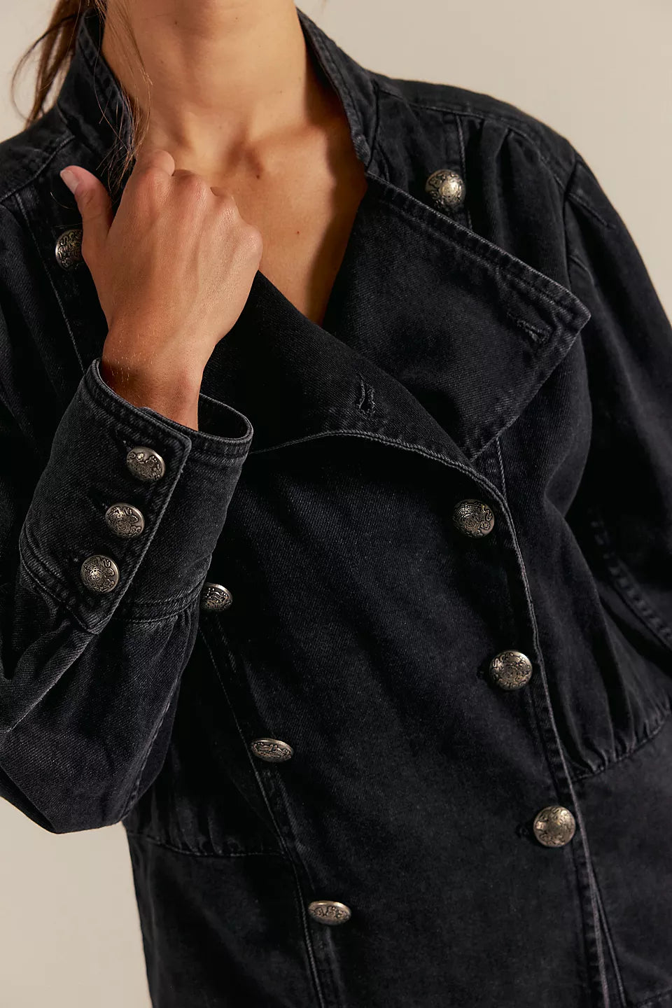 IMOGENE DENIM OFFICER JACKET-ODYSSEY BLACK