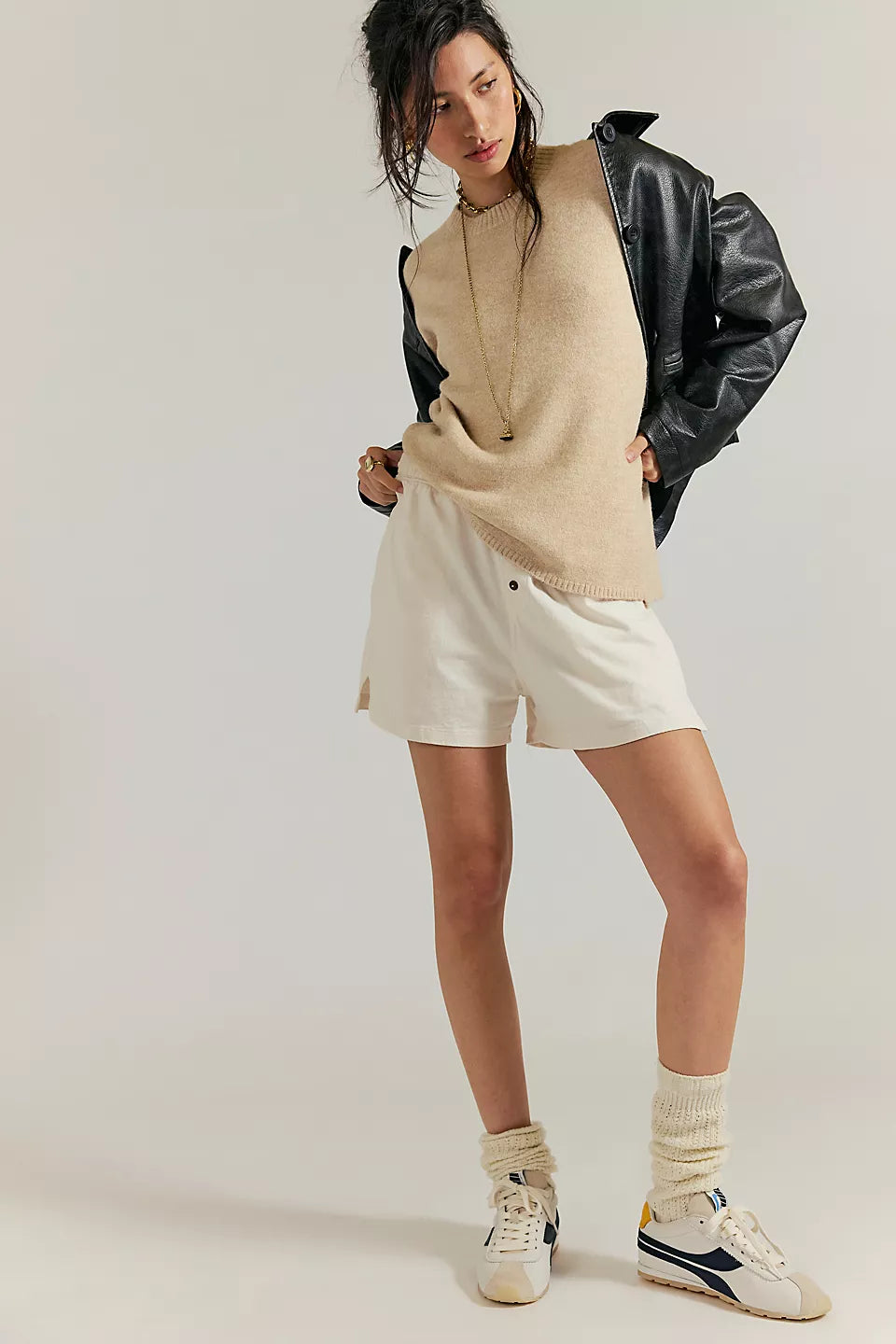 MARGOT SWEATER TEE - PEARL MELANGE