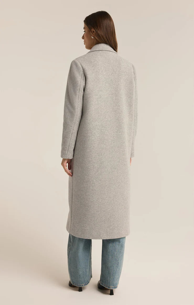 CONWAY PLUSH COAT-HEATHER GREY