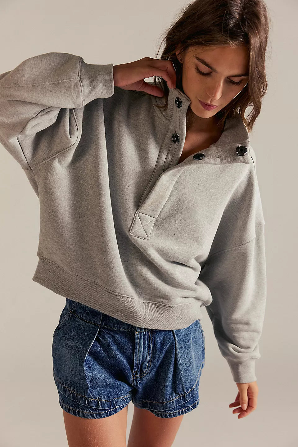 TIMELESS PULLOVER- HEATHER GREY