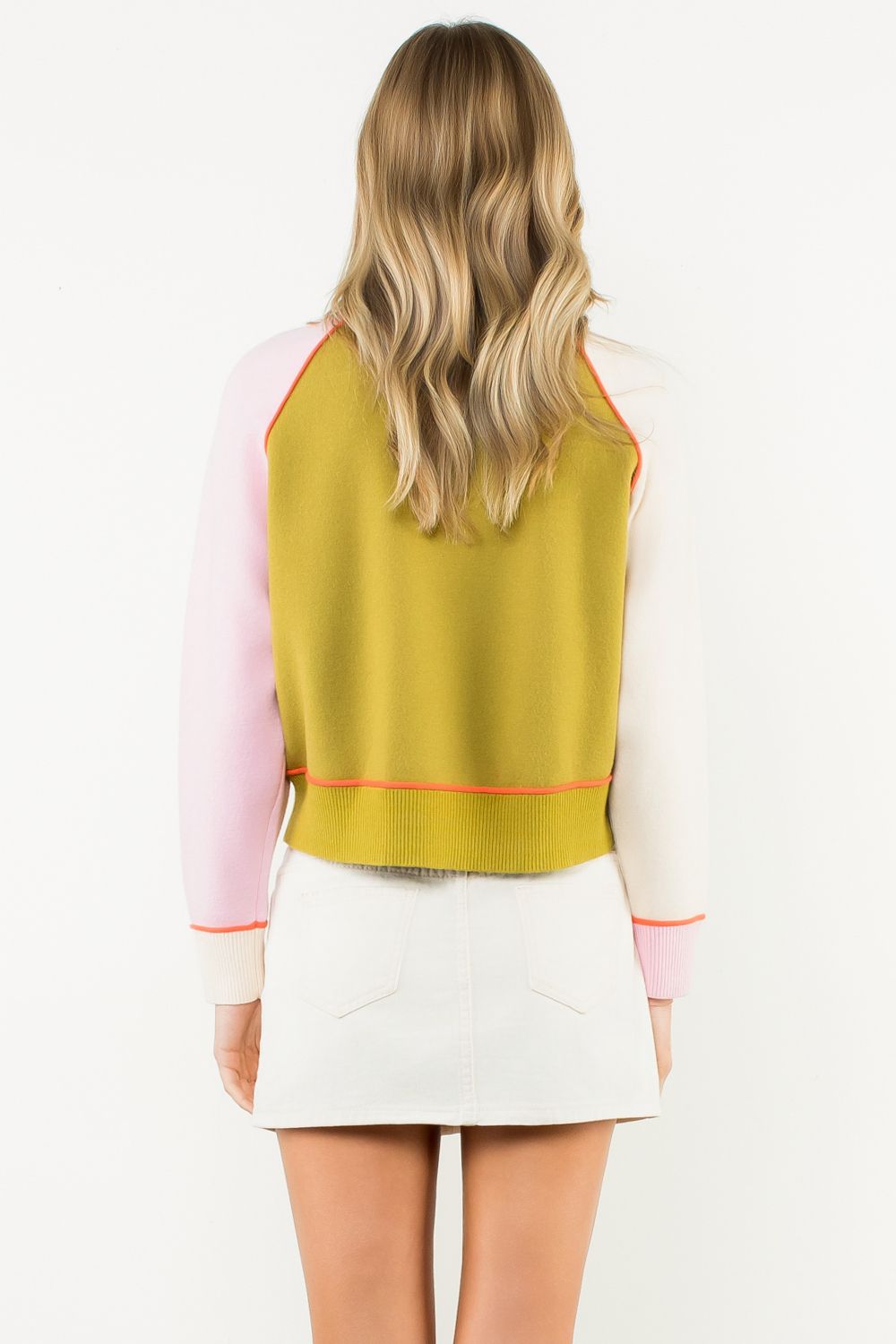 COLORBLOCK SWEATER-GREEN MULTI