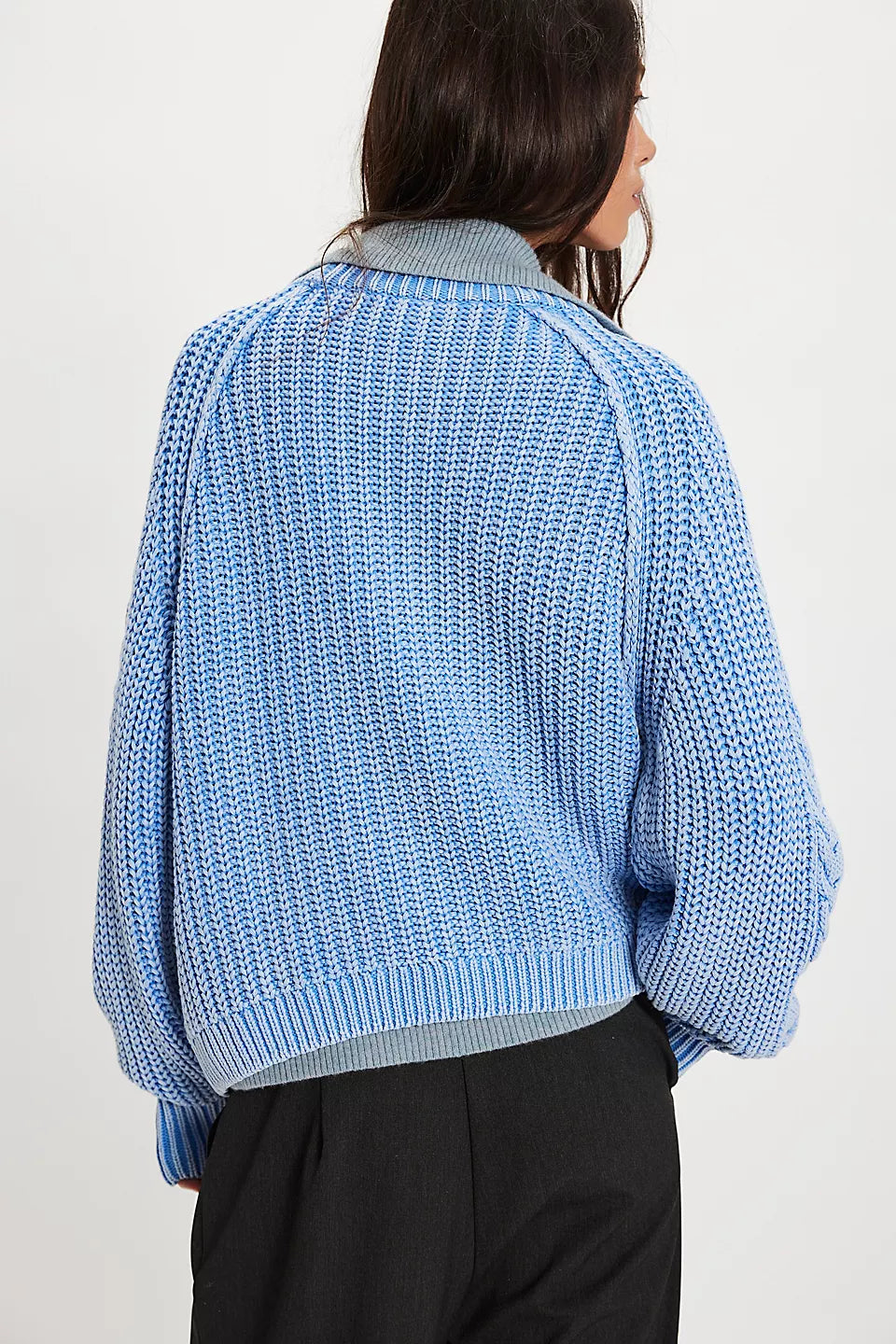 FRANKIE CABLE SWEATER-DELLA ROBBIA BLUE