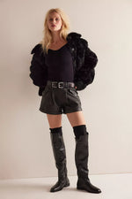 SLEEK RIB LAYERING TOP-BLACK