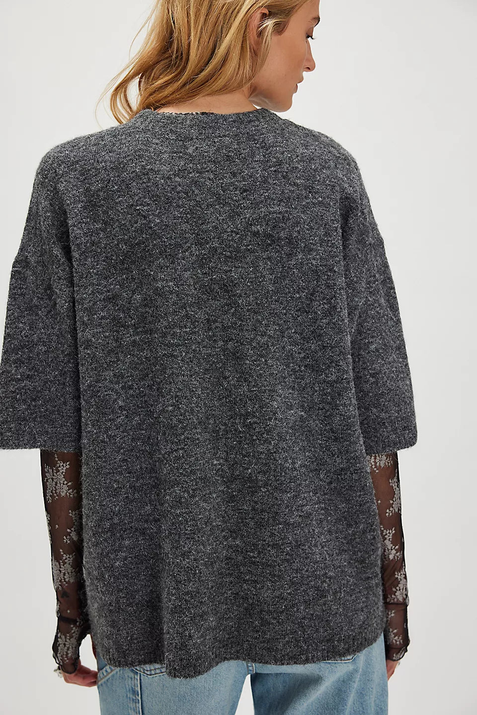 MARGOT SWEATER TEE-CHARCOAL HEATHER