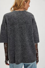 MARGOT SWEATER TEE-CHARCOAL HEATHER