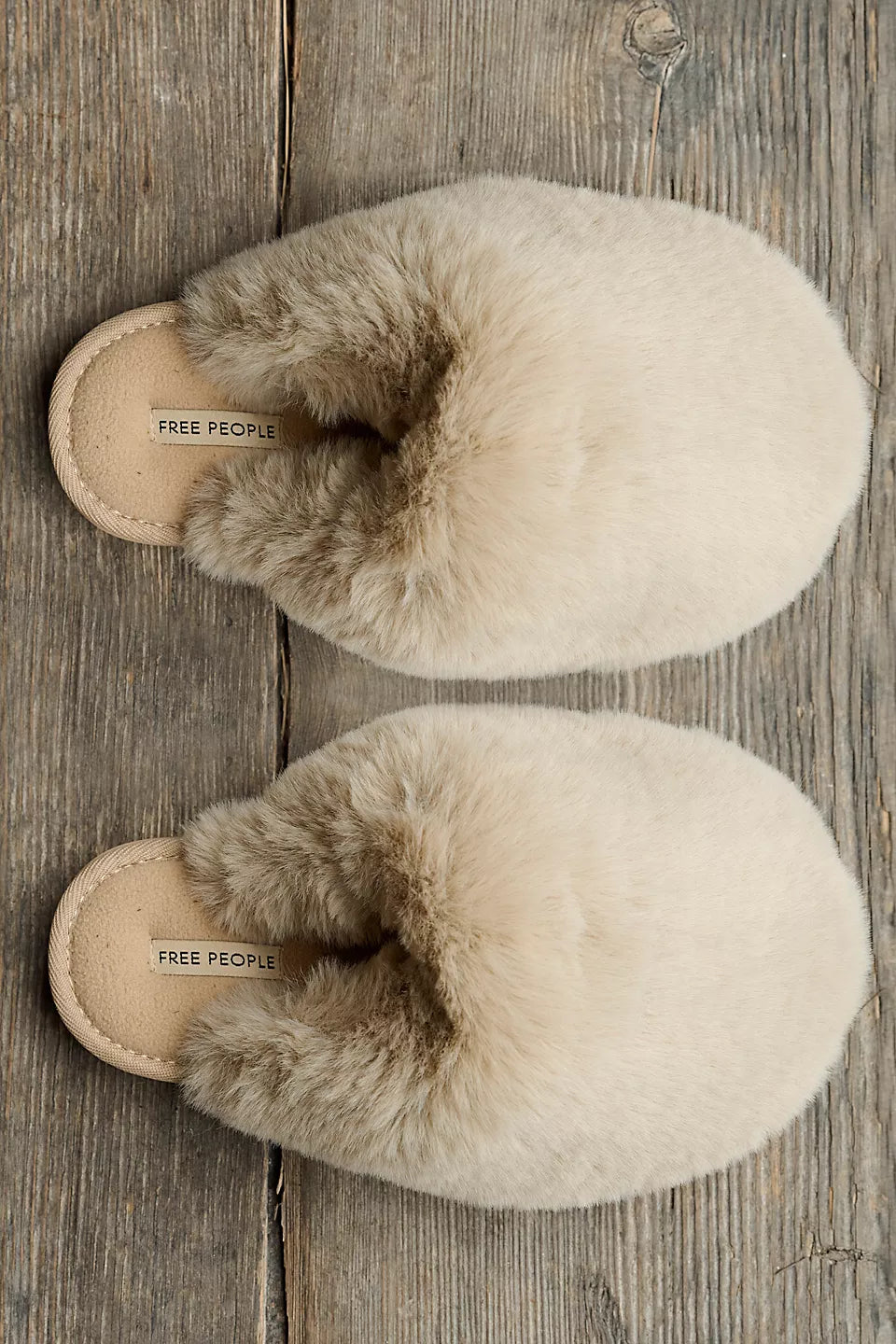 SNOWBALL SLIPPER-TAUPE FAUX FUR