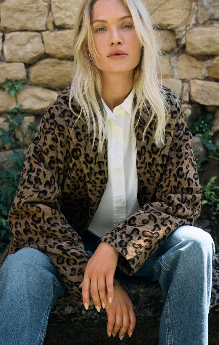 LENNON LEOPARD COAT - SUEDE