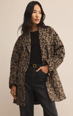 LENNON LEOPARD COAT - SUEDE