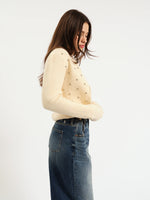 MUSE EMBELLISHED CARDIGAN - IVORY