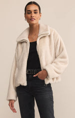 AMETHYST FAUX FUR JACKET-CRYSTAL