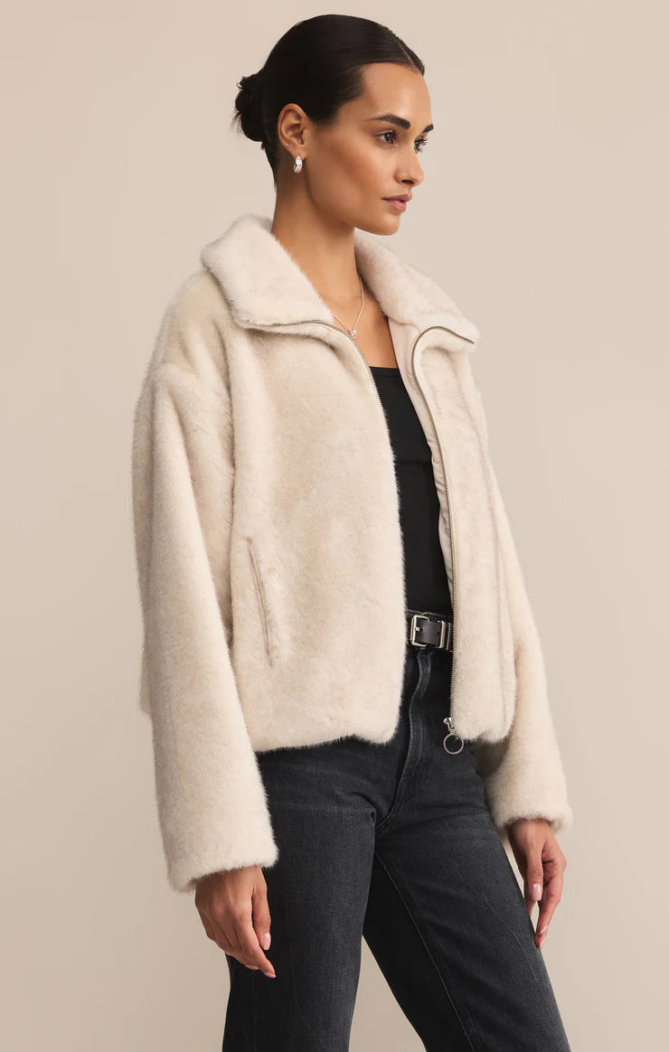 AMETHYST FAUX FUR JACKET-CRYSTAL