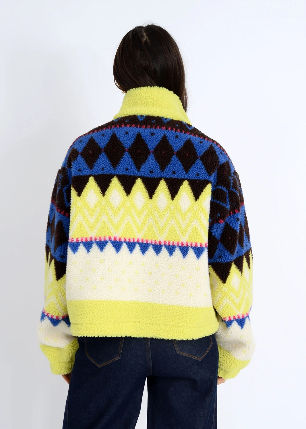 SHERPA JACKET-GREEN MULTI PRINT