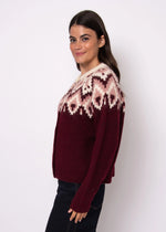 FAIR ISLE CARDIGAN-BURGANDY MULTI