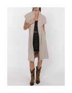 LONG SWEATER VEST-OATMEAL