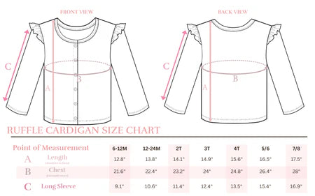 RUFFLE CARDIGAN-PERIWINKLE