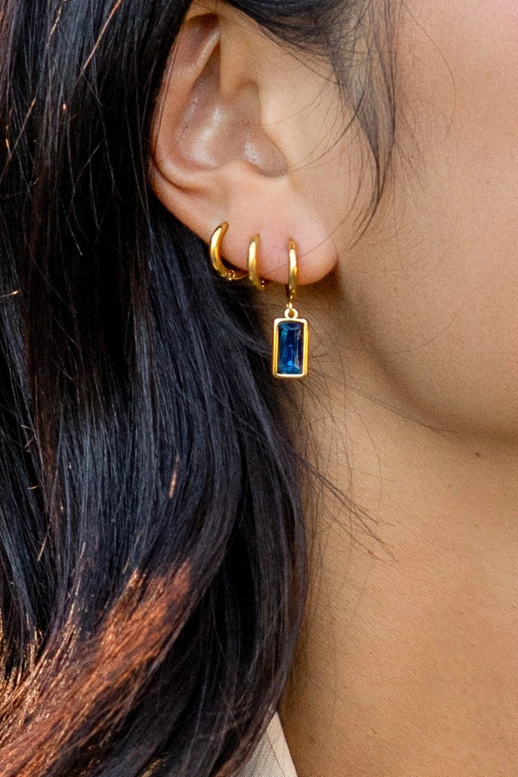 VANESSA HOOP EARRINGS-SAPPHIRE