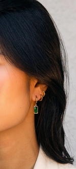 VANESSA HOOP EARRING-EMERALD
