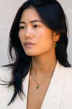 VANESSA HOOP EARRING-EMERALD
