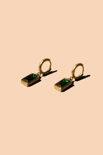 VANESSA HOOP EARRING-EMERALD