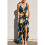 SILKY FLORAL MAXI-NAVY MULTI