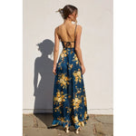 SILKY FLORAL MAXI-NAVY MULTI