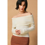 OFF SHOULDER SWEATER-IVORY