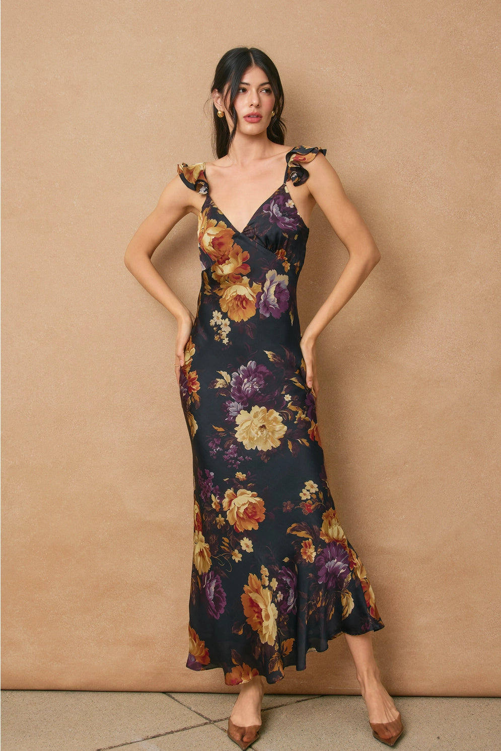 SLIP DRESS-MIDNIGHT FLORAL