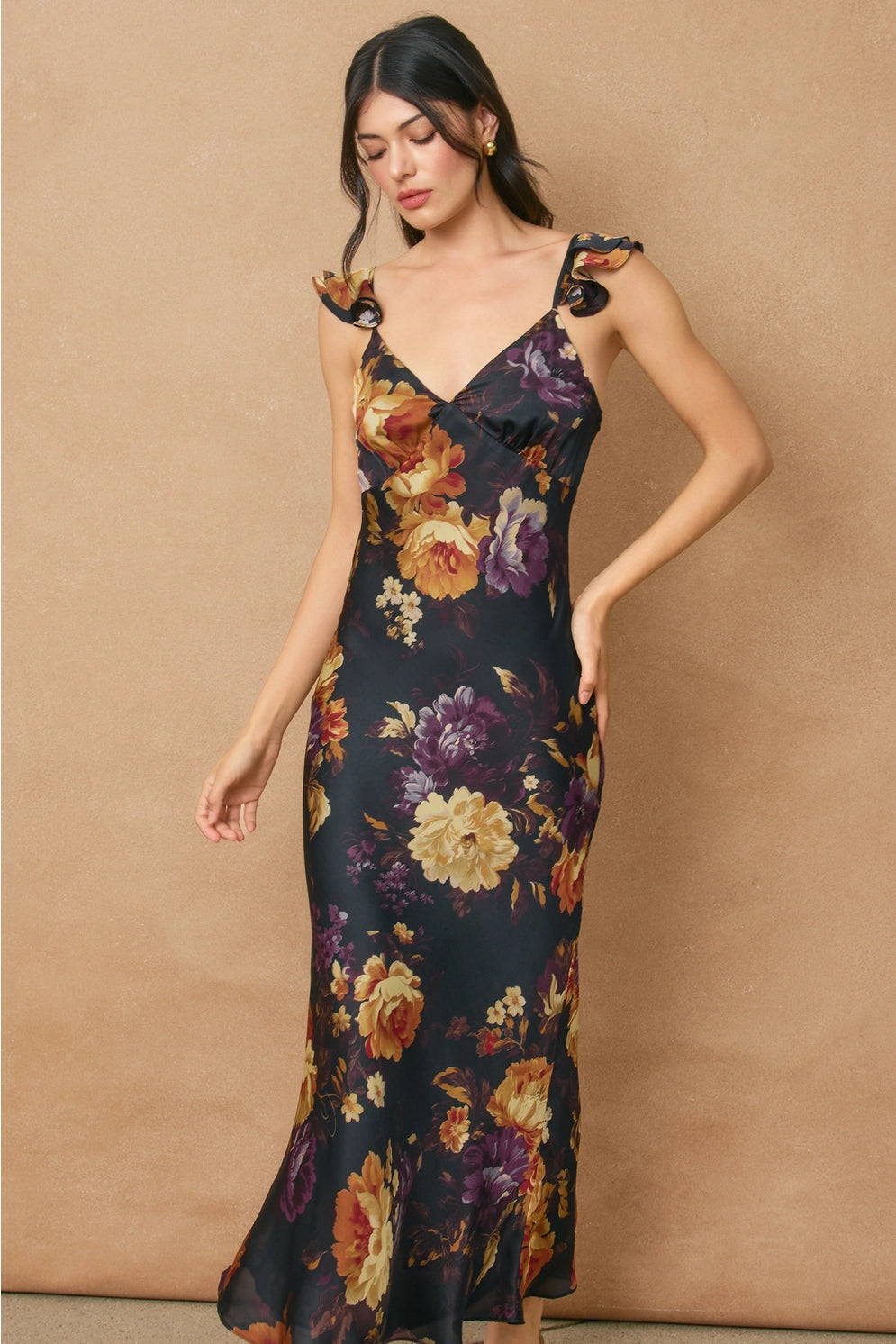 SLIP DRESS-MIDNIGHT FLORAL