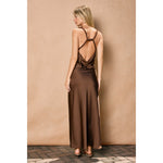 SLIP DRESS-CHOCOLATE