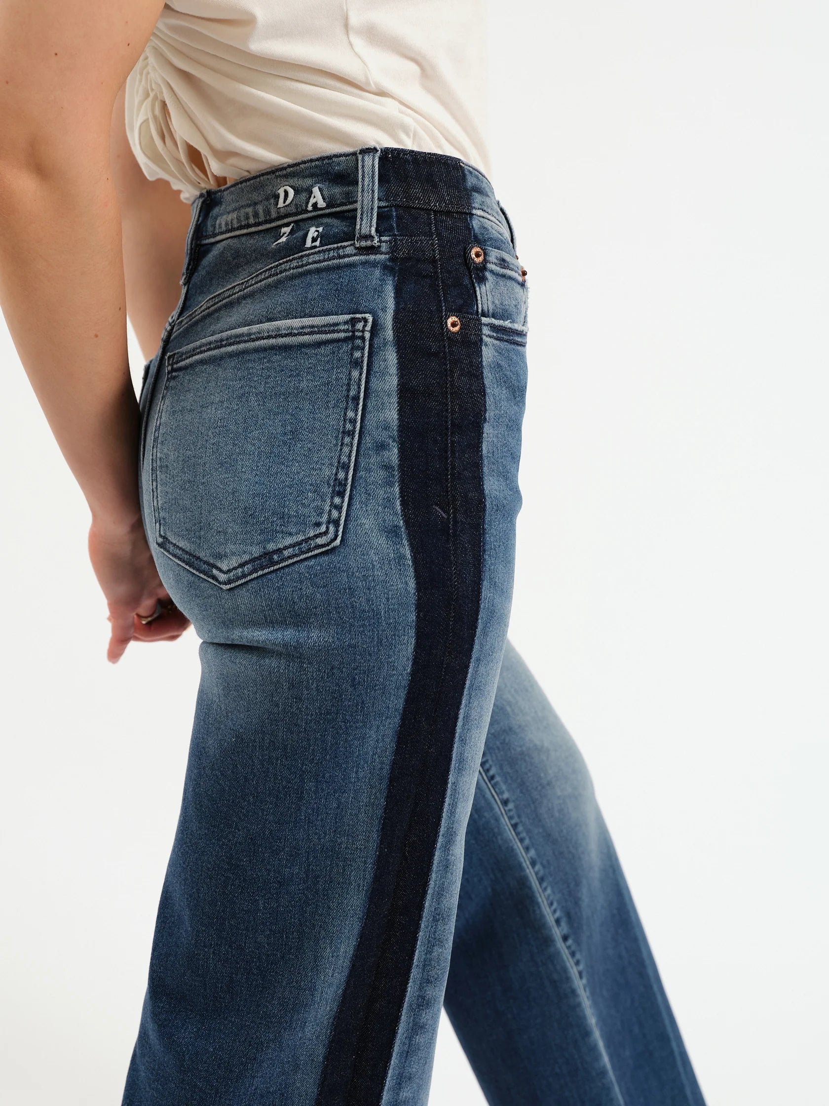 FAR OUT HIGH RISE WIDE LEG - TUXEDO