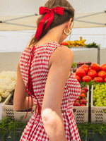 GINGHAM DRESS-RED
