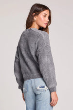LOUIS CARDIGAN-HEATHER GREY