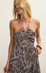 LANIE ZINN FLORAL MAXI DRESS - CHOCOLATE CHERRY