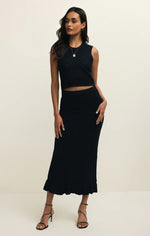 RAMONA CROPPED SWEATER TANK-BLACK