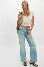 CLARO LACE TEE-WHISPER WHITE