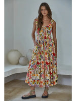 FLORAL SLEEVELESS DRESS-MULTI COLOR