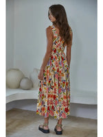 FLORAL SLEEVELESS DRESS-MULTI COLOR