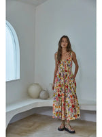 FLORAL SLEEVELESS DRESS-MULTI COLOR