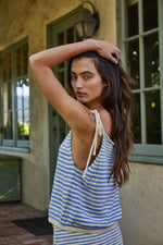 STRIPED SWEATER TANK-BLUE