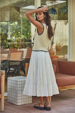 KNIT VEST TIE DETAIL-NAVY