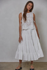 EYELET TOP-WHITE