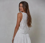 EYELET TOP-WHITE