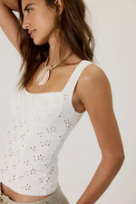 FULL BLOOM EYELET TANK - IVORY