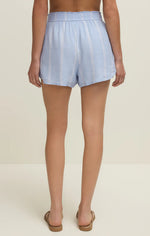 PERFECT LINEN STRIPED SHORT-BLUE LIGHT